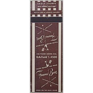 Matchbook Famous Barr Stores Downtown Southtown Clayton Northland St Louis MO
